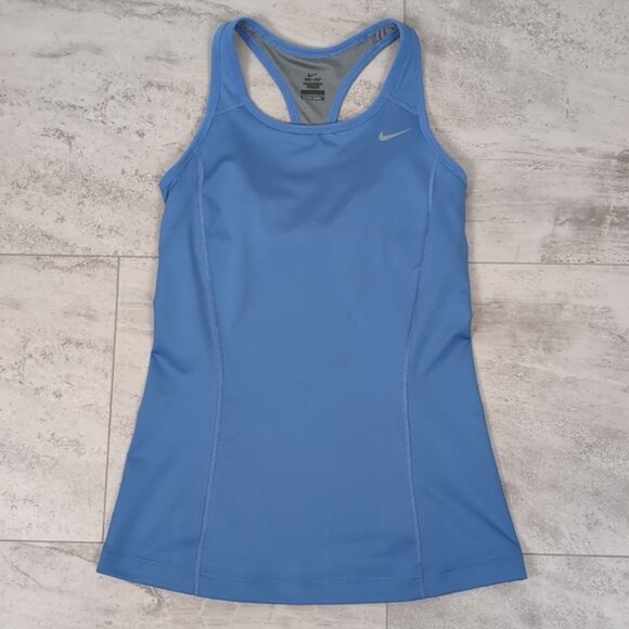 Nike Dri Fit Tank Top Slim Athletic Sporty Yoga Racerback Blue Womens Size Small - Picture 10 of 10